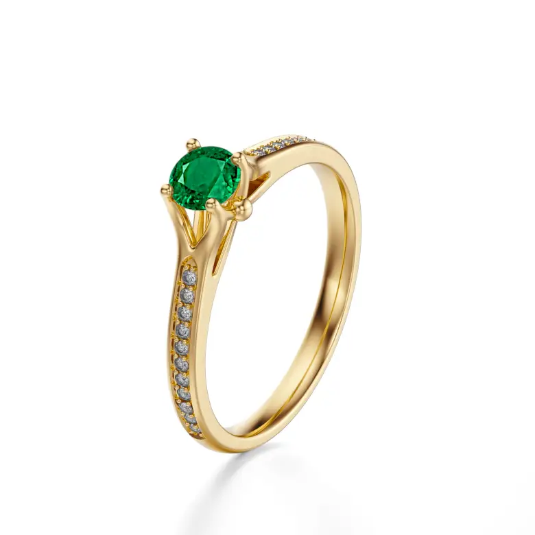 Pierścionek z szmaragdem i brylantami AJPZ_121